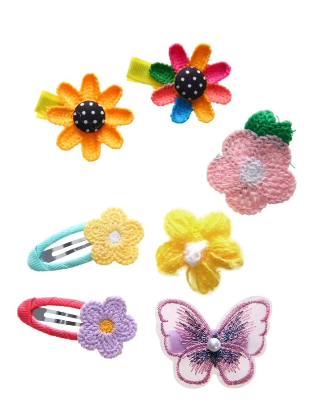 56PCS Toddler Hair Accessories Set: Colorful Rainbow Barrettes, Pins, Candy Frui